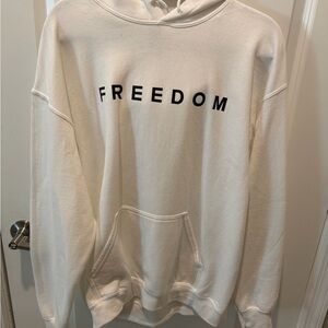 Gildan White Freedom Hoodie